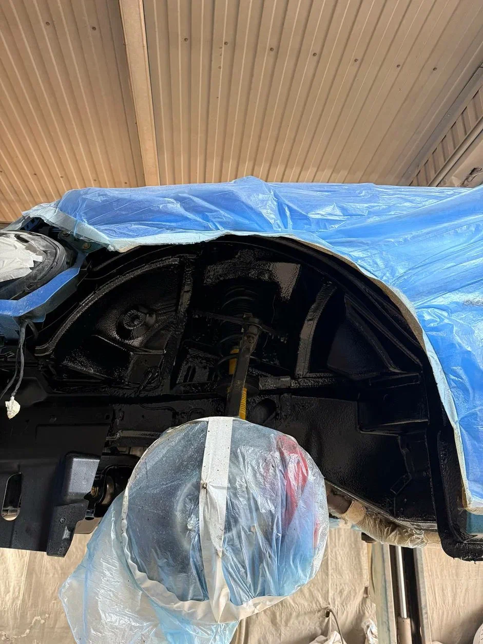 Передняя левая арка Dodge Charger после нанесения Mercasol 845